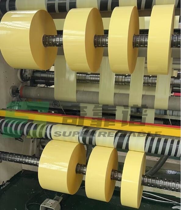 Clear PE Self Adhesive Label Material WG9133H, 80 Micron PE Film Water Glue 60g Yellow Release Liner Jumbo Roll | Superreliable